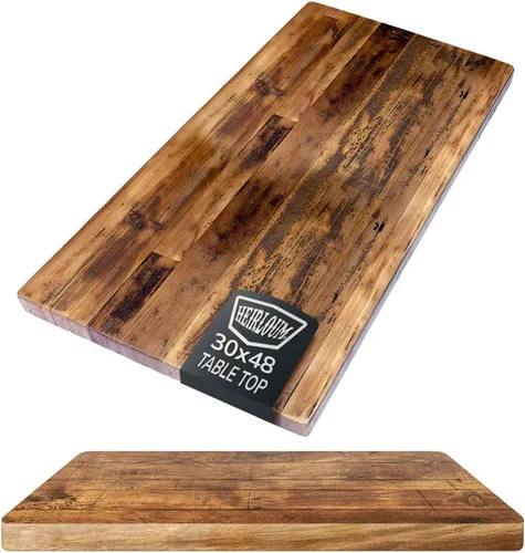 Miniatura 32 de Mesa de madera recuperada, pieza de madera reciclada rústica perfecta para cocinas, comedor y mesas auxiliares