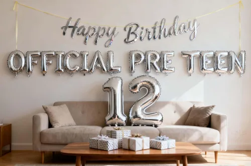 Miniatura 7 de Globos de cumpleaños número 12, globos oficiales para preadolescentes, globos de látex con confeti y cinta para el cumpleaños número 12 de un chico