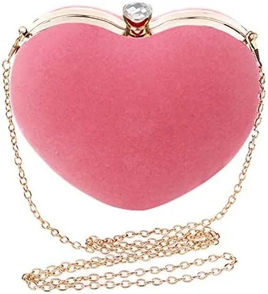 Miniatura 2 de Goclothod Bolso de noche en forma de corazón Bolso de mano de fiesta Bolso de hombro con cadena
