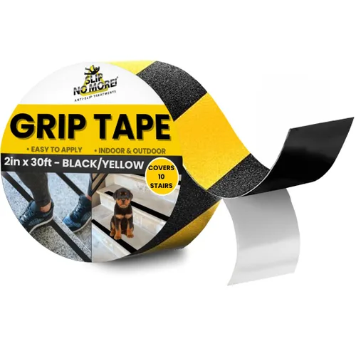 Miniatura 13 de Cinta de agarre: cinta de tracción antideslizante resistente, color negro, 2 pulgadas x 15 pies, impermeable, cinta antideslizante para escaleras