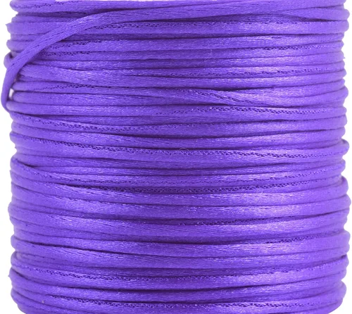 Miniatura 108 de KONMAY 80 Yardas 1.0mm Cordón Rattail de Nylon Satén Seda Trim Hilo para Cuentas para Nudos Chinos, Kumihimo, Trabajo con Cuentas, Macramé, 2-Azul
