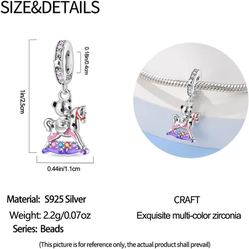 Miniatura 215 de KUNSIR Los abalorios se adaptan a pulseras Pandora para mujer, plata de ley 925, cuentas colgantes de joyería para niñas, dijes de feliz cumpleaños