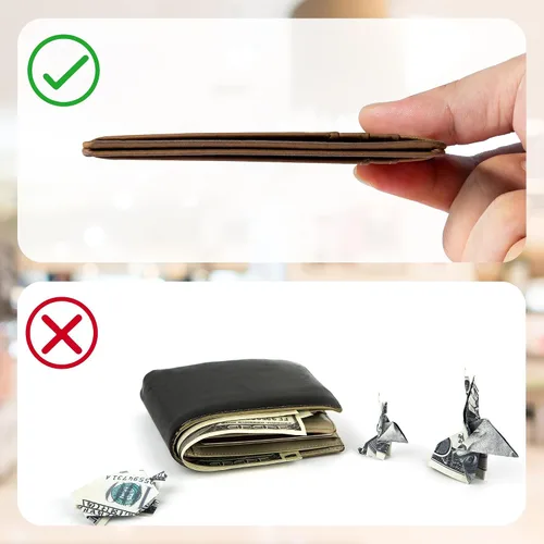 Miniatura 14 de Cartera Chelmon Slim RFID - Cartera de bolsillo frontal minimalista para tarjetas de crédito delgadas