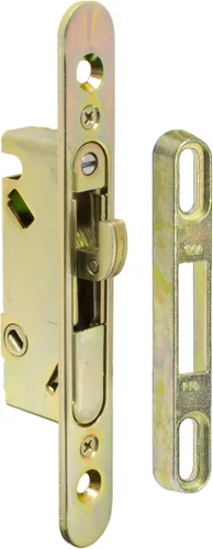 FPL #3-45-S Cerradura de muesca de repuesto para puerta de vidrio deslizante, Dorado Galjanoplastia YZD