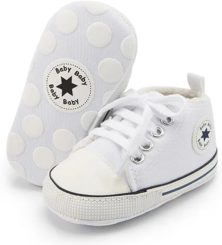 Miniatura 109 de KIDSUN zapatos deportivos altos hasta el tobillo para bebés, niños y niñas con suela antideslizante, suaves, para recién nacidos, zapatos