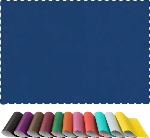Miniatura 13 de Manteles individuales de papel, desechables, borde festoneado (50, negro)
