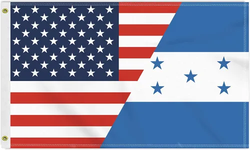 Bandera de Honduras de Estados Unidos de 3 x 5 pies, gran pancarta hondureña de Estados Unidos 150D para exteriores, decoración de impresión de