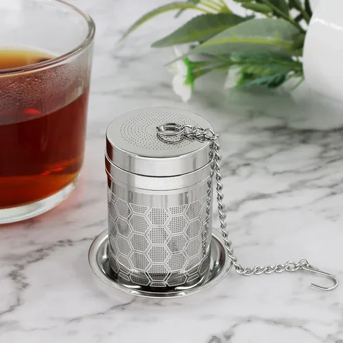 Miniatura 6 de Infusores de té para té suelto, (2 unidades) Juego de coladores de té de acero inoxidable 18/8, té de malla extra fina para té preparado, especias