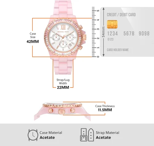 Miniatura 5 de Michael Kors Everest - Reloj de cuarzo con cronógrafo de acero inoxidable