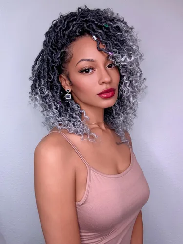 Miniatura 25 de Rastas sintéticas de cabello de ganchillo de 10 pulgadas, cabello de ganchillo Ombre Goddess Locs para mujer, trenzas de ganchillo suaves y rizadas
