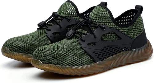 Miniatura 31 de SUADEX Zapatos deportivos con punta de acero para hombres y mujeres, indestructibles, ligeros, cómodos, antideslizantes, puntera compuesta