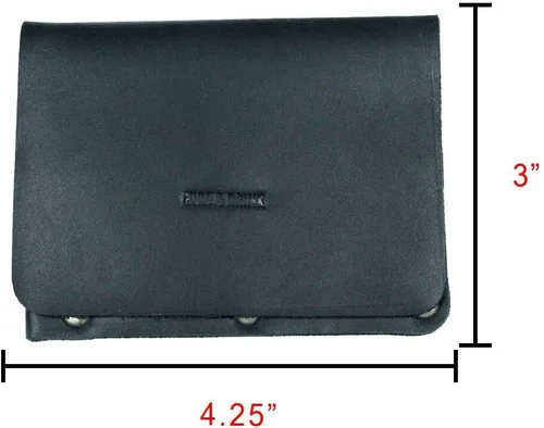 Miniatura 6 de Hide & Drink, Tarjetero remachado de cuero, cartera de efectivo, organizador de maletines de viaje, accesorios, hecho a mano, Negro -, Cartera