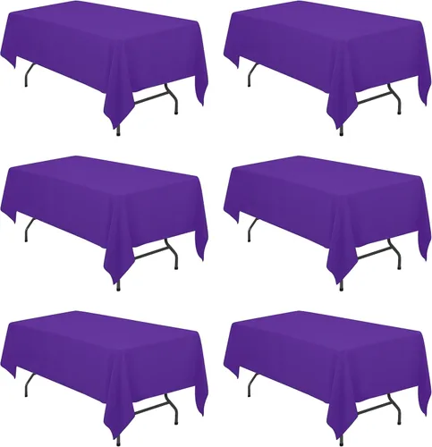 Miniatura 134 de BRILLMAX 6 Pack de Manteles Azul Marino para Mesas Rectangulares de 8 Pies 90 x 156 Pulgadas - 8 pies Mantel Rectangular a Granel de Lino