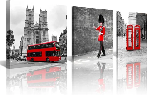Miniatura 18 de NAN Wind 3 piezas de lienzo moderno Giclée impresiones en blanco y negro con paraguas rojos, lienzo romántico para parejas, pinturas de paisaje rojo