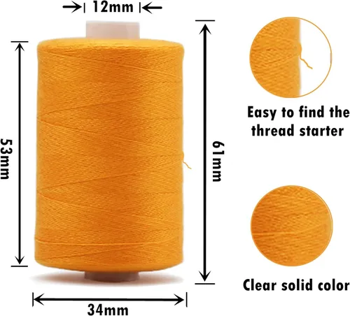 Miniatura 4 de Simthread Hilo de coser multiusos, 24 carretes, hilo de poliéster de 1000 yardas para coser, prácticos hilos de coser de poliéster para máquina