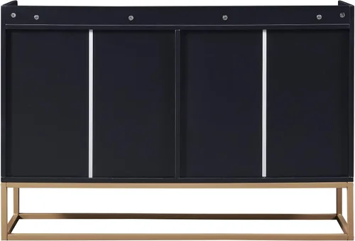 Miniatura 7 de Aparador moderno para bufé, armario de almacenamiento de cocina, mesa consola con 4 puertas, estantes ajustables y patas de metal para comedor