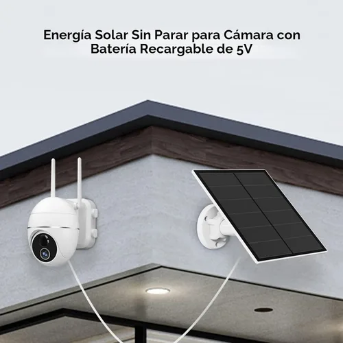 Miniatura 4 de Panel solar para cámara de seguridad, panel solar USB de 5 W compatible con cámara de batería recargable, cargador de panel solar para cámara
