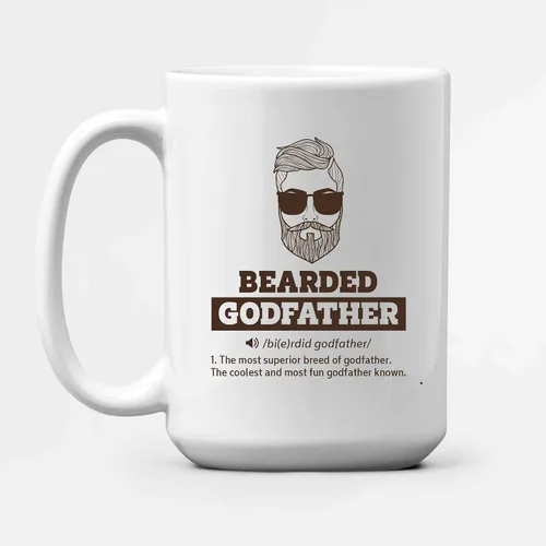 Miniatura 5 de Panvola Taza con definición de padrino barbudo, regalo de ahijado, ahijado, ahijada, bautizo, bautismo, día del padre, apreciación de la barba