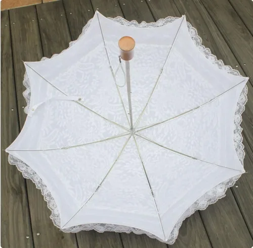 Miniatura 5 de Honeystore - Sombrilla de encaje para novia con 2 paraguas plegable
