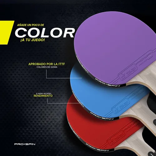 Miniatura 5 de PRO-SPIN Palas de ping pong - Raquetes de tenis de mesa de nivel profesional con fibra de carbono para un control superior Lámina de 7 capas, goma