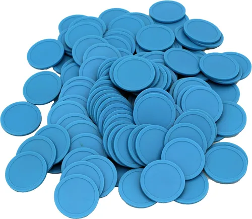Miniatura 3 de Caja de 120 Monedas de Contar de 35 mm/1,37 pulgadas para Fichas de Póker y Monedas de Juego (Azul Profundo Cielo, 35 mm/1,37 pulgadas)