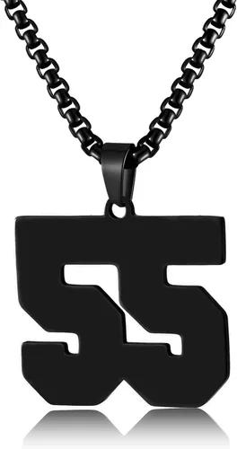 Miniatura 182 de Collar de Número Dorado para Hombre, Cadena de Acero Inoxidable con Colgante de Número para Atletas, Joyería Deportiva Personalizada para Niños