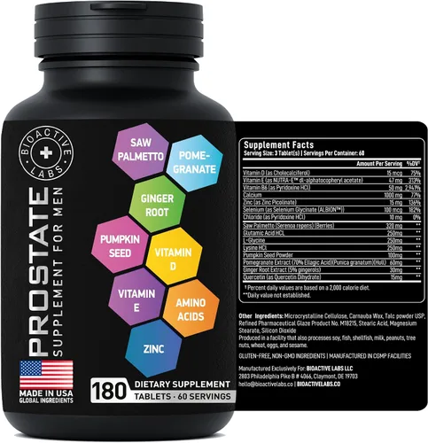 Miniatura 9 de Suplementos para la salud de la próstata - Saw Palmetto para hombres 320 mg, extracto de semilla de calabaza para la salud masculina - 180 tabletas