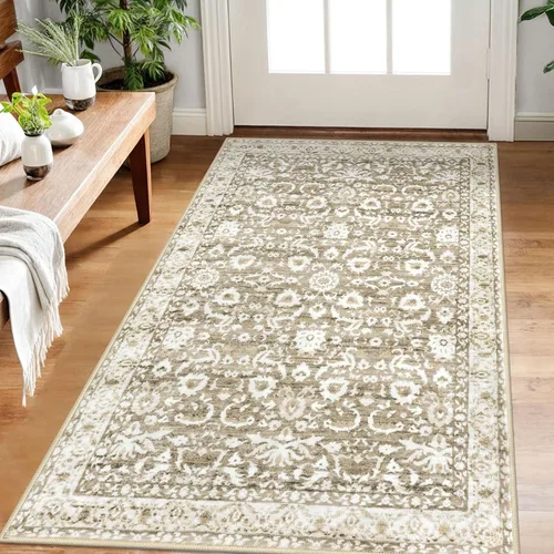 Miniatura 43 de Lansny Alfombra bohemia de 2 x 3 pulgadas, lavable, color negro, azul marino, floral, alfombra de cocina, alfombra de área pequeña de lana