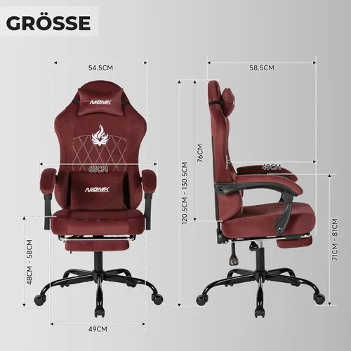 Miniatura 3 de Silla ergonómica para videojuegos, sillas para videojuegos, sillas de computadora para videojuegos, sillas de videojuegos para adultos, soporte Rojo