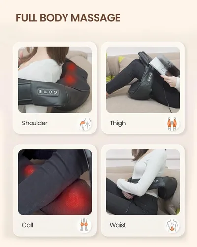 Miniatura 5 de DAILYLIFE Masajeador Shiatsu de cuello y espalda con calor, masajeador eléctrico de amasamiento profundo para dolor de cuello, hombros, cintura