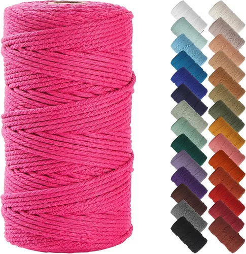 Miniatura 23 de NOANTA - Cuerda de macramé color beige natural, 1/8 pulgadas (3 mm) x 109 yardas (100 metros), cuerda de algodón colorido para colgar en la pared