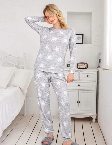 Miniatura 3 de Ekouaer Conjunto de pijama de manga larga para mujer, ropa de dormir con estampado de estrellas, pijamas suaves con bolsillos