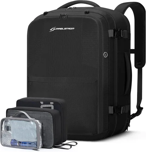 Miniatura 8 de Maelstrom Mochila de transporte de 40-50L, mochila de viaje grande para hombres y mujeres, mochila para laptop aprobada por la TSA de 17.3 pulgadas