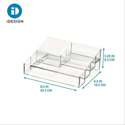 Miniatura 7 de iDesign The Sarah Tanno Collection - Organizador de cosméticos y esmaltes de uñas de plástico, 5 compartimentos, transparente