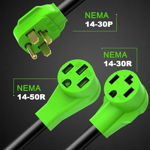 Miniatura 3 de NEMA 32-50R30R-30P - Adaptador divisor en Y para secadora de 4 clavijas y 30 amperios, cable STW de 10 AWG, 4 pies, 250 V 7500 W, para cargador