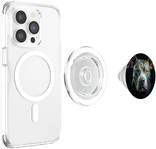 Miniatura 4 de Diseño de perro Pitbull para PopSockets MagSafe PopGrip para iPhone