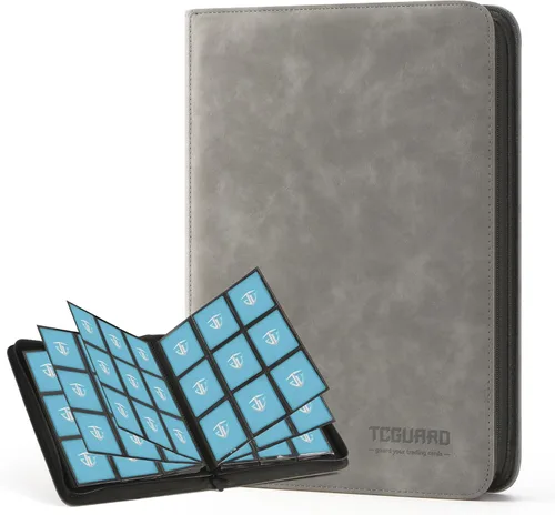 Miniatura 13 de Carpeta con cremallera de 12 bolsillos para 720 tarjetas, bolsillos laterales seguros de carga, carpeta de álbum de tarjetas intercambiables, Negro