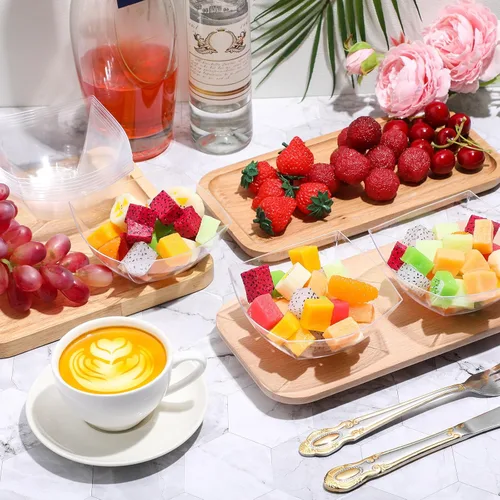 Miniatura 5 de Tanlade 50 Cuencos Cuadrados de Plástico para Servir Desechables Cuencos para Aperitivos Ensalada Recipientes Pequeños para Fiestas Barra de Dulces