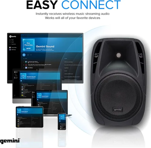 Miniatura 8 de Gemini ES-210MXBLU con bluetooth, sistema PA portable con mezclador de alimentación desmontable.