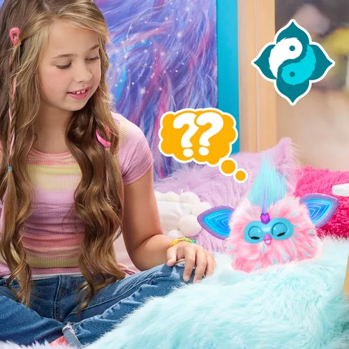 Miniatura 8 de Furby Cotton Candy, 15 accesorios de moda, juguetes de peluche interactivos para niñas y niños de 6 años en adelante, animatronic activado por voz