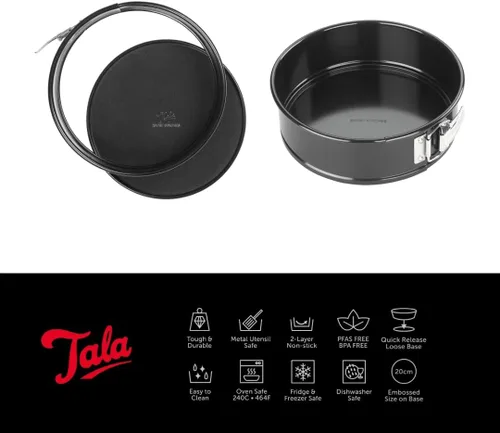 Miniatura 2 de Tala Performance, Molde redondo Springform de 7.9 in, acero al carbono de calibre profesional con revestimiento antiadherente Whitford Eclipse, base