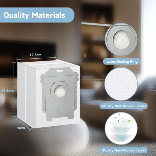 Miniatura 2 de WAIKAS Paquete de 6 bolsas de vacío para iRobot Roomba j9+, j7+, j5+, i5+, j6+, i3+, i4+, i8+, s9+ y otras bolsas de eliminación automática