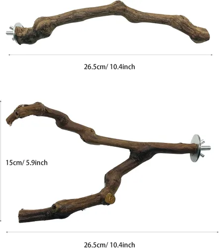 Miniatura 3 de 5 piezas de palo de uva natural Perca Swing Juguetes para masticar jaulas de loros, cacatúas, periquitos, pinzones - Palo de pie para pájaros 1