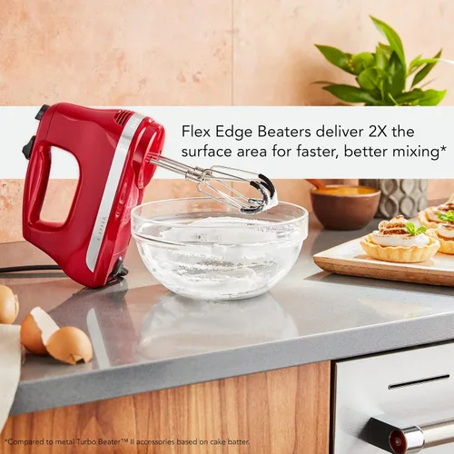 Miniatura 3 de KitchenAid Batidora de mano de 6 velocidades con batidores de borde flexible + batidora de mano con cable de velocidad variable KitchenAid Empire Red