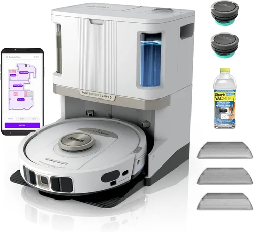 Miniatura 9 de Shark AV1010AE IQ Robot Aspiradora con Base de Autovaciado XL, Sin Bolsa, Capacidad de 45 Días, Navegación Avanzada, Alexa y Wi-Fi, Cepillo