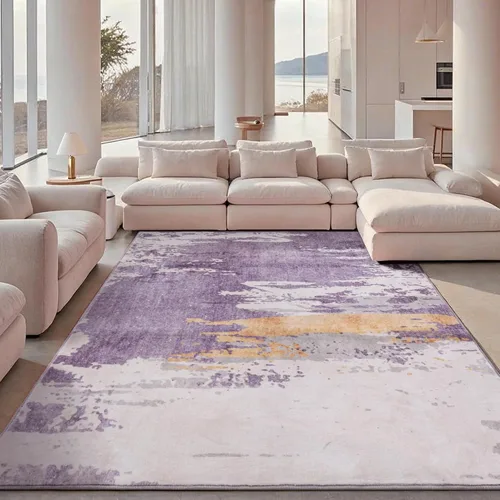Miniatura 15 de Carvapet 9x12 Alfombras grandes para sala de estar y dormitorio, alfombra moderna lavable azul de pelo bajo con respaldo de goma, plegable, alfombra