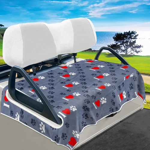Miniatura 16 de YOKYHOM Fundas de asiento de carrito de golf con bandera estadounidense para 2/4 plazas, manta patriótica de Estados Unidos mantiene los asientos