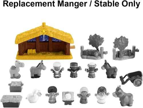 Miniatura 4 de Pieza de repuesto para el juego de pesebre Fisher-Price Little People – HMX70 ~ Manger/Stable ~ Reproduce música cuando se presiona y la estrella se