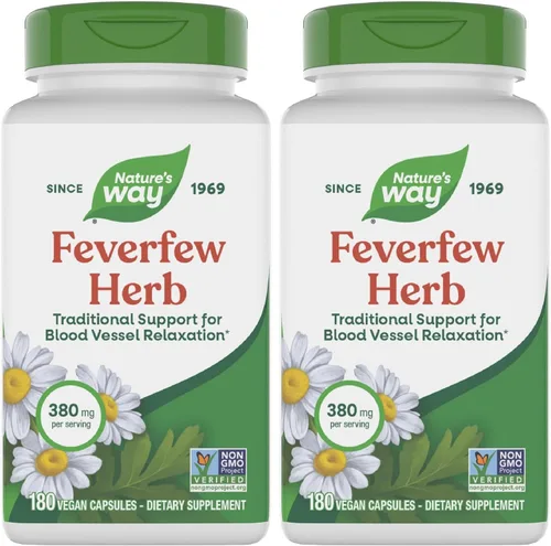 Miniatura 11 de Nature's Way Hierba matricaria, apoyo tradicional para la relajación de los vasos sanguíneos*, 380 mg por porción, proyecto verificado sin OMG, 100