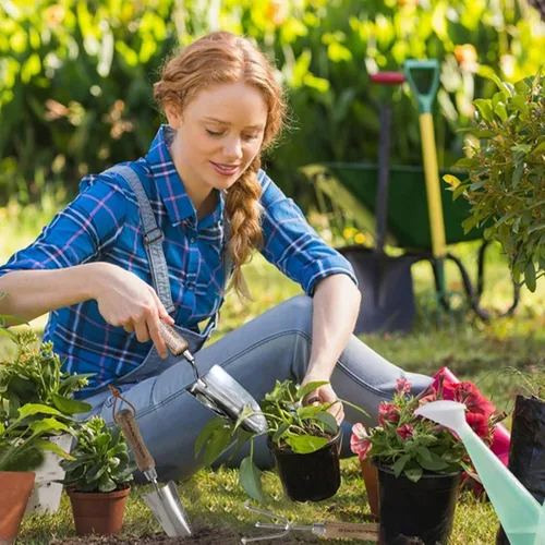Miniatura 6 de GOODSMANN Juego de herramientas de jardín de 3 piezas de pala, trasplantador y cultivador, kit de jardinería de acero inoxidable resistente, pala